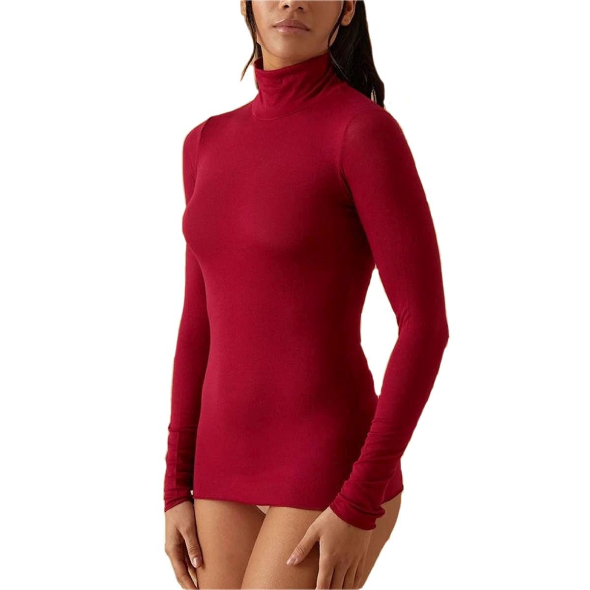 JADEA Maglia Donna 4066 Dolcevita Manica Lunga in Modal e Cashmere