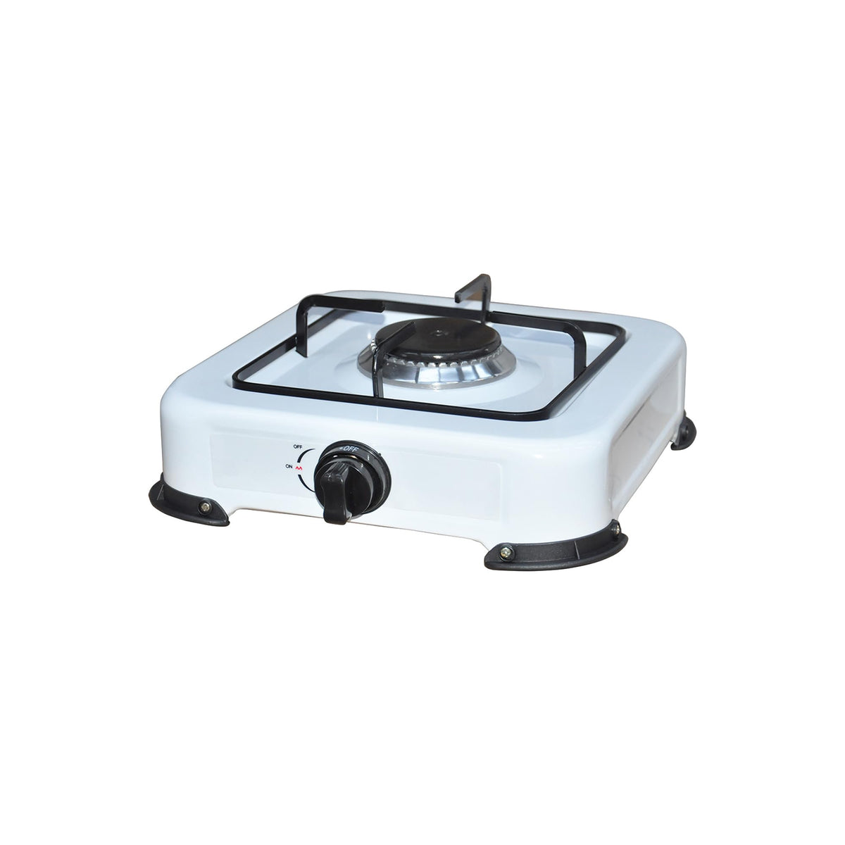 Fornello a Gas GPL 27x27x8 cm Kasart - Bruciatore in Acciaio Inox da 1,1 kW Leggero e Facile da Trasportare, Struttura in Acciaio Smaltato con Piedini Antisdrucciolo, Uso Casalingo, Campeggi, Picnic