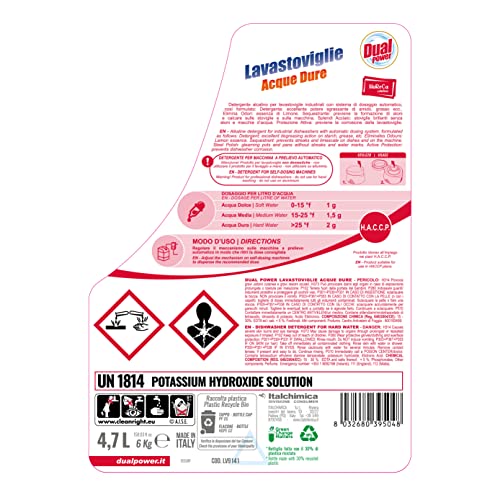 Dual Power Detergente Alcalino HACCP - Igienizzante per Lavastoviglie Industriali con Dosaggio Automatico