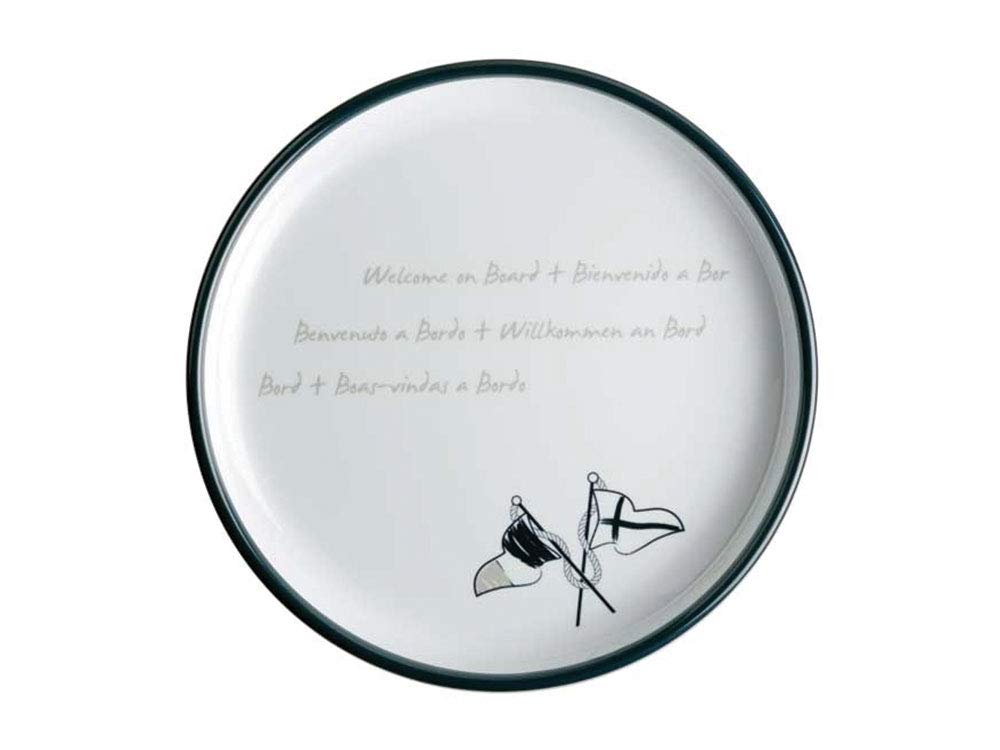 Marine Business Sea Piatto da Dessert, Melamina, Blu Navy, Grigio e Bianco, 21 x 21 x 2.5 cm, 6 Pezzi