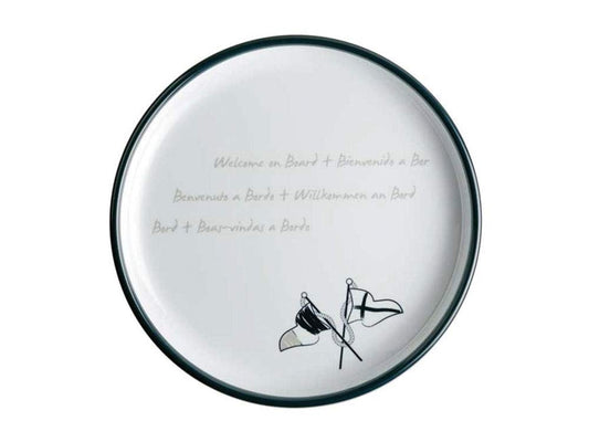 Marine Business Sea Piatto da Dessert, Melamina, Blu Navy, Grigio e Bianco, 21 x 21 x 2.5 cm, 6 Pezzi