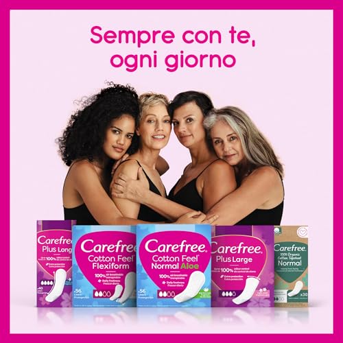 Carefree Salvaslip Plus Large Fragranza Delicata, Salva slip donna extra ampio per il 100% di controllo degli odori, Morbidi e discreti proteggi slip super assorbenti per uso quotidiano, 36 salvaslip
