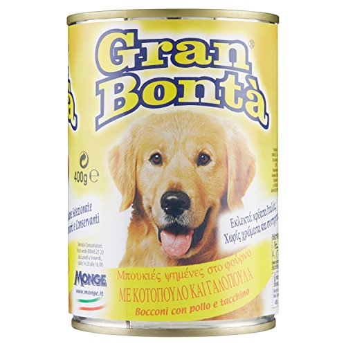 Gran Bontã - Alimento Completo Per Cani, Bocconi Cotti Nel Forno Con Pollo E Tacchino - 24 pezzi da 400 g [9600 g]