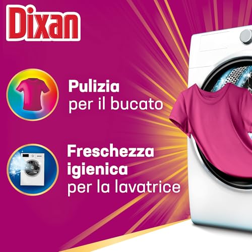 Dixan DISCS 4in1 Color Detersivo Lavatrice (32 Lavaggi), Capsule lavatrice per colori vivaci, pulizia profonda del bucato e freschezza igienica per la lavatrice, Rimuove le macchie da 20°C