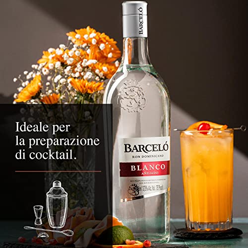 Ron Barceló - Rum Ambrato, Invecchiato Fino a 2 Anni in Barrique di Rovere, Rum Dominicano da 100% Succo di Canna da Zucchero, Per Cocktail Originali