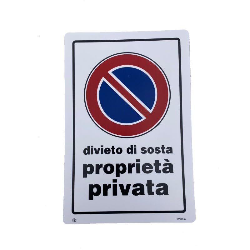 CG94 CARTELLO "DIVIETO DI SOSTA PROPRIETA' PRIVATA" 20X30