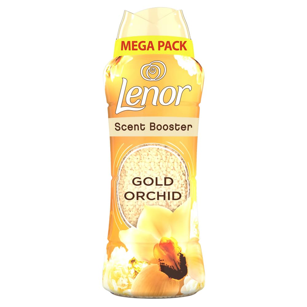 Lenor Perline profumate per bucato in lavaggio, 570 g, orchidea dorata, una spinta di freschezza fino a 12 settimane