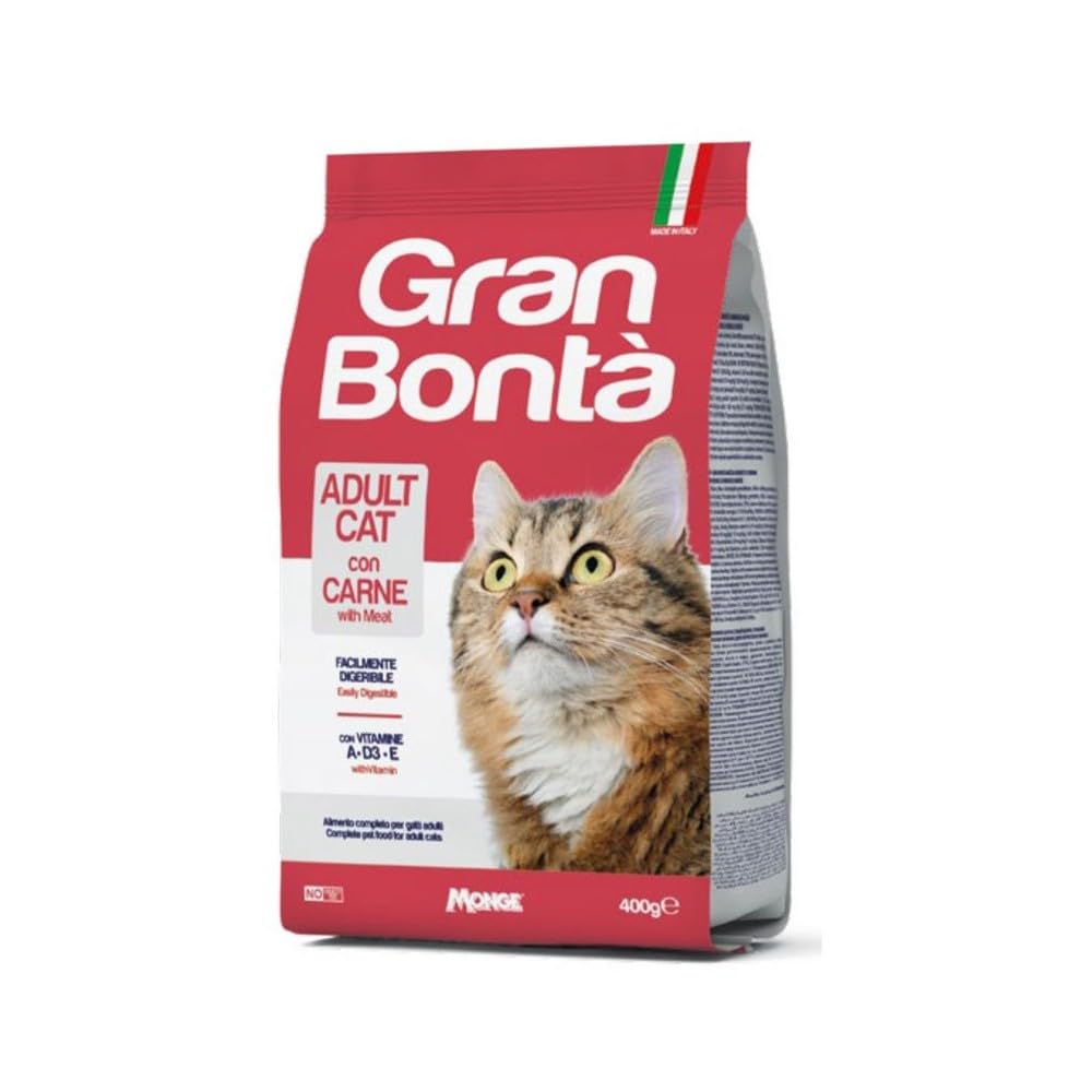 Croccantini Ideali per Gatti Gusto Carne Monge Linea Gran Bonta' Confezione Da 400 Grammi