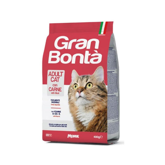 Croccantini Ideali per Gatti Gusto Carne Monge Linea Gran Bonta' Confezione Da 400 Grammi