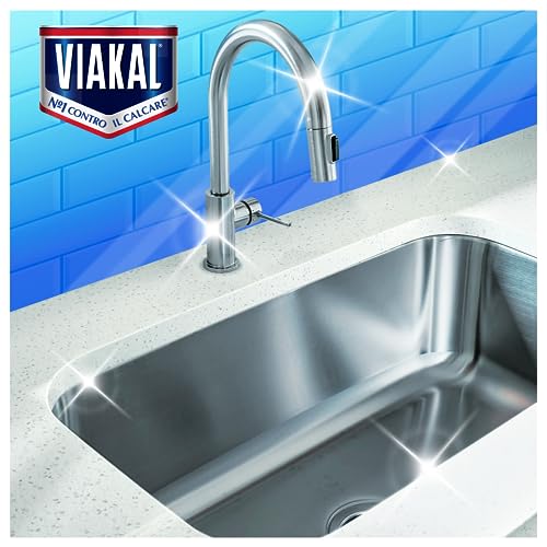 Viakal Acciaio Cucina, Spray Anticalcare con Aceto, Confezione da 750ml, Tecnologia Anti-Goccia