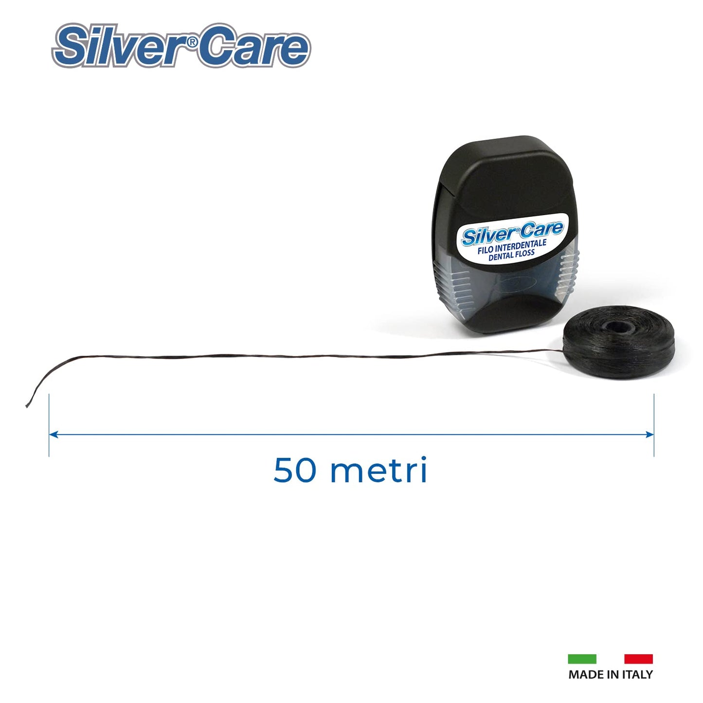 SILVER CARE One Filo Interdentale Carbon, Colori Assortiti