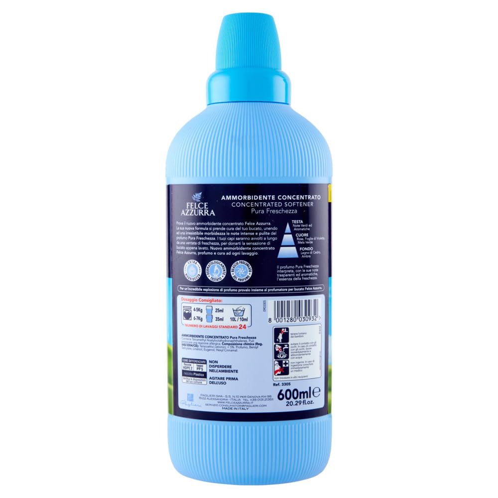 Felce Azzurra FELCE AZZURRA Ammorbidente Concentrato Pura Freschezza, ammorbidente concentrato con pura freschezza, 24 lavaggi, 600 ml