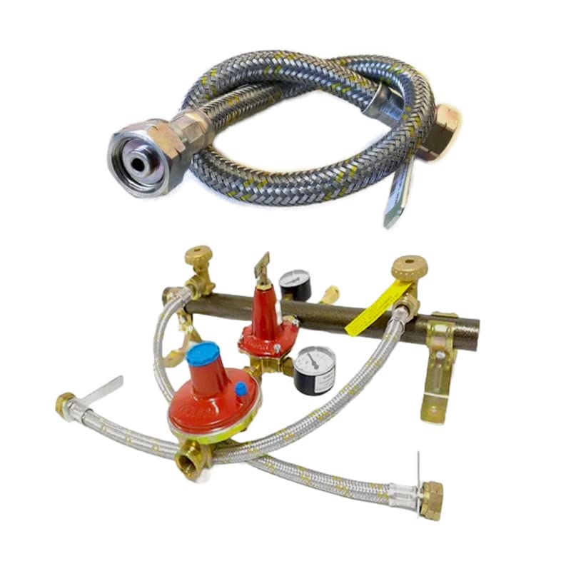 CG94 - Attacco Flessibile GPL 50cm | Ricoperto in Acciaio | Tubo Gomma con Trecciatura Metallica, Multicolore