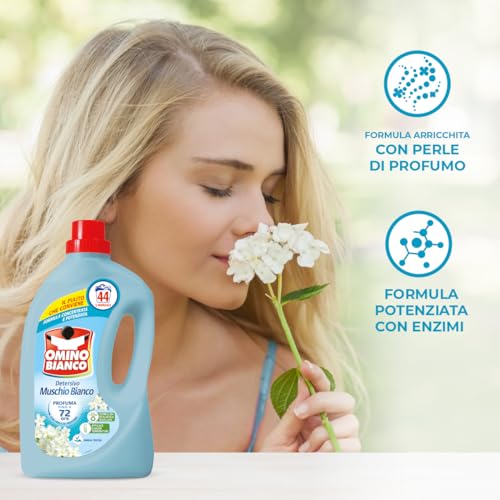 Omino Bianco - Detersivo Lavatrice Liquido, 44 Lavaggi, 1.76 l (Confezione da 1)