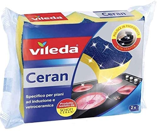 Vileda Ceran Spugna, per Piani ad Induzione, per Vetroceramica, Struttura 3D, AntiGraffio, 5 Confezioni da 2 pz