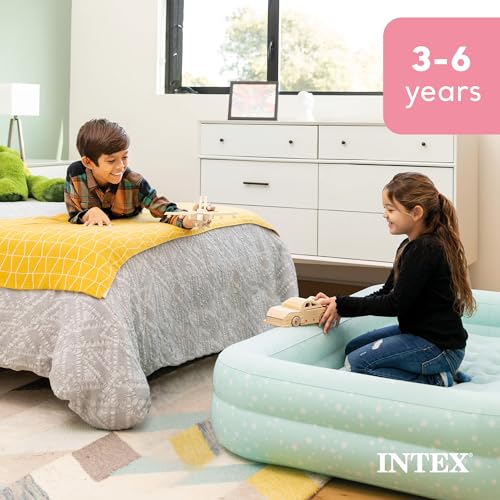 Intex Inflatable Kidz Travel Bed Set: Includes Hand Pump and Carry Bag – Removable Mattress