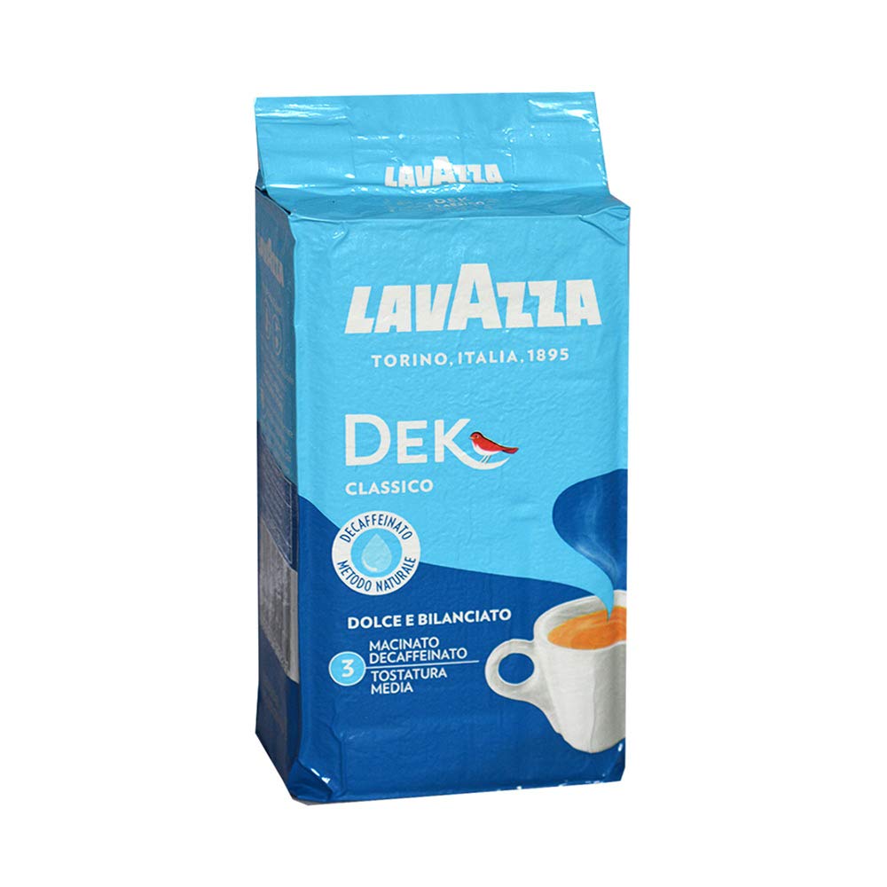 8X LAVAZZA DEK Caffè Italiano macinato 250g Caffeina gratis!