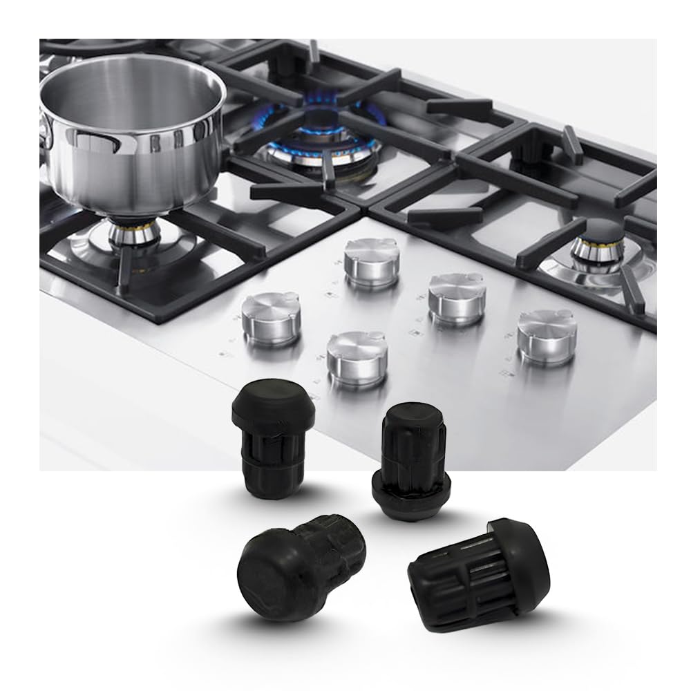 CG94 - Kit 4 Gommini Antigraffio Compatibili con Griglia Piano Cottura Fo!ster | Adattabili ai Modelli 9606910, 7066042, N7066V | Protezione e Durabilità, Nero