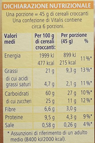 Cameo Vitalis Croccante Con Cioccolato Fondente e al Latte, 300 Gr - [confezione da 8]