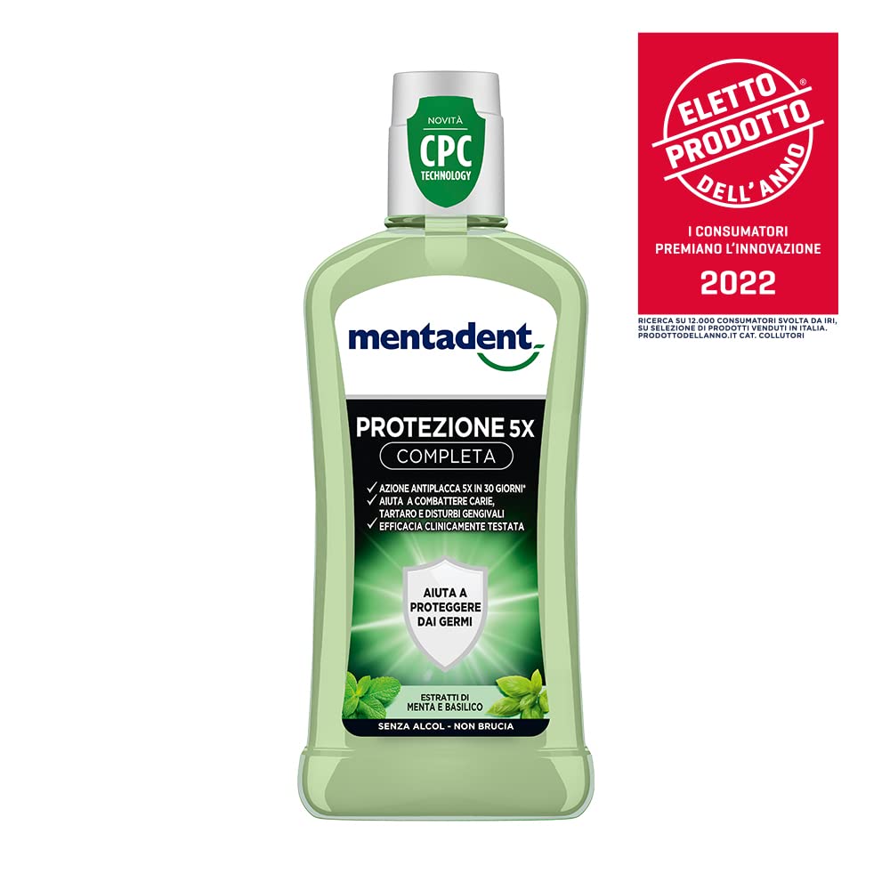 Mentadent Collutorio Protezione 5x Completa con CPC contro i principali disturbi orali, 6 pezzi da 400 ml