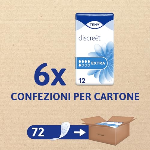 TENA Discreet Extra Plus InstaDry Pacco Scorta Mensile - Assorbenti per perdite urinarie femminili, discreti e confortevoli, 6 confezioni x 16 pezzi