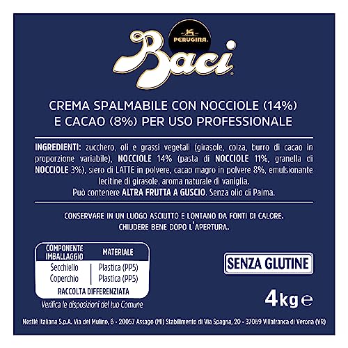 BACI PERUGINA PROFESSIONALE Crema Spalmabile con Granella di Nocciole, Secchiello 3kg
