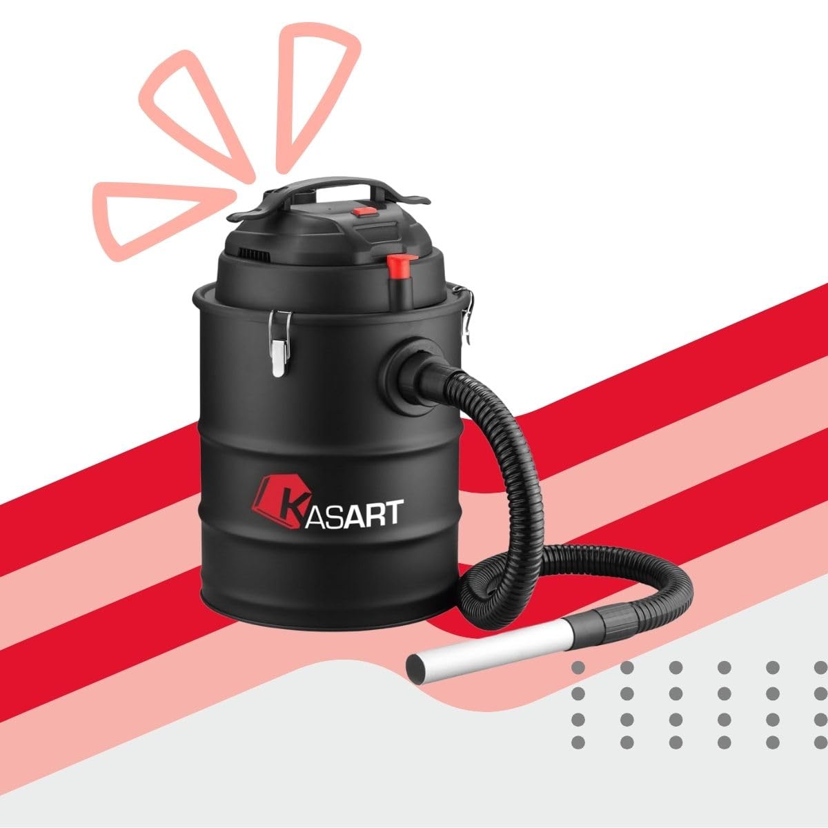 KASART Aspiracenere e Aspirapolvere senza fili 1200 W Ideale per Giardini e Case, Pulizia Profonda e Affidabile di Stufe, Camini e Barbecue, Design Ergonomico e Facile Movimento per Pulizia Interna