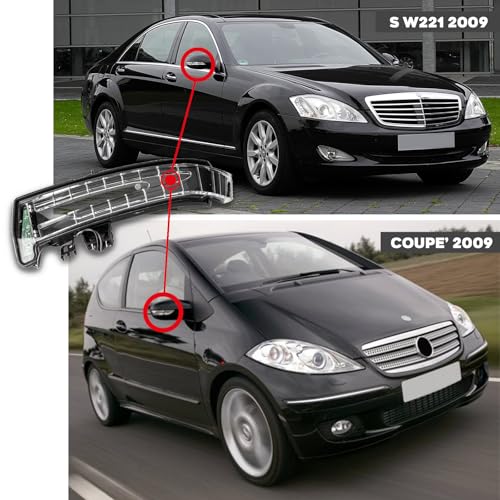 CG94 - Fanale Retrovisore Compatibile per Auto M. CLASSE C W204 11' - S W221 09' - E 4P. / COUPE' 09'- A-B 11 - GLK 08' a Led