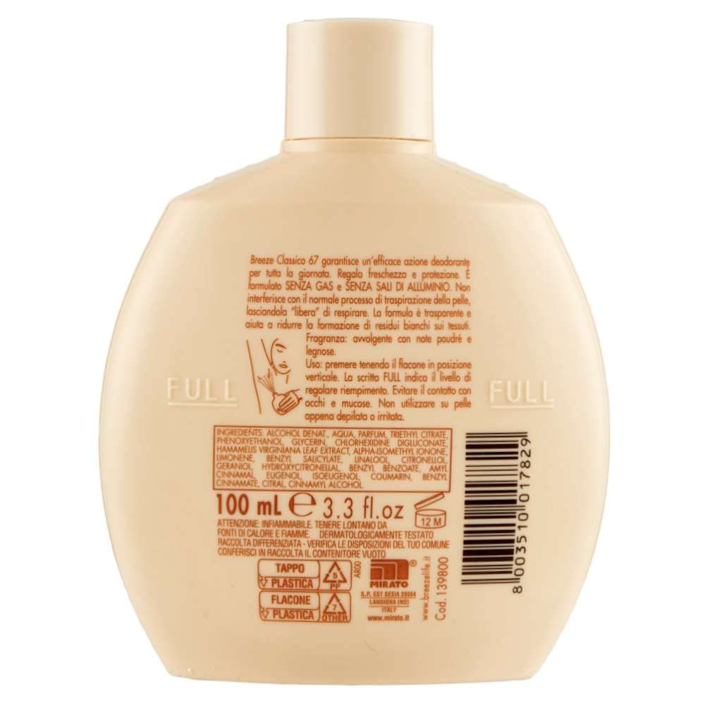 Breeze - Classico 67 - Deodorante Squeeze Senza Gas 100 ml