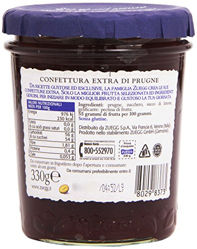 Zuegg - Confettura Extra di Prugne - 330 g - [confezione da 12]