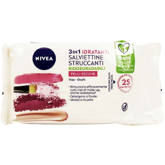 6 Pezzi NIVEA VISAGE Salviettine Struccanti Delicate Pelli secche e sensibili