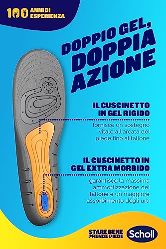 Scholl Solette Gel Activ Work, Solette da Lavoro per Donna con Tecnologia Antiodore, Azione Ammortizzante e Anti Urti, Confezione da 1 Paio