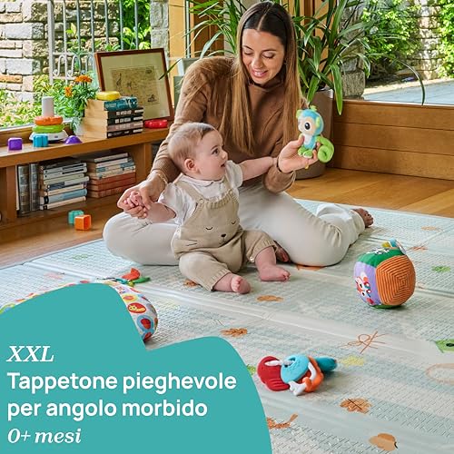 Chicco Coccodrillo Tappeto ad Acqua Sensoriale, Tappeto Morbido, Gioco Bambini Gonfiabile con Aria e Acqua