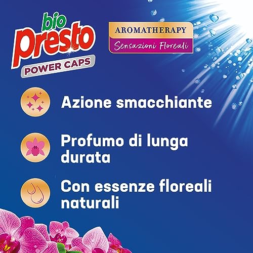 Bio Presto Power Caps Color, Detersivo Lavatrice Predosato In Capsule, Confezione Da 54 Lavaggi