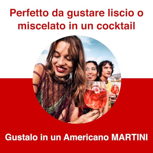 MARTINI Rosso Vermouth Aperitivo, 14,4% ABV, 100cl / 1L, Vermouth Infuso con Erbe Aromatiche