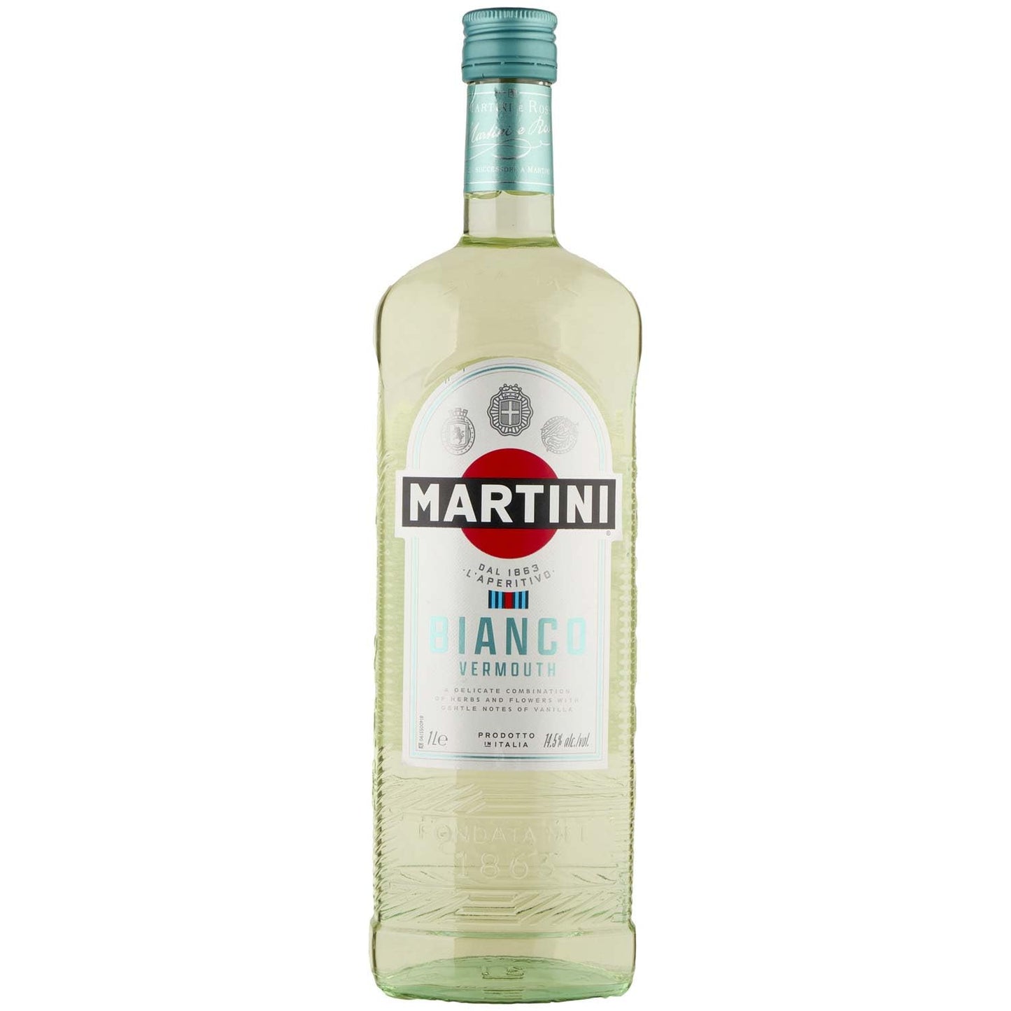 MARTINI Bianco Vermouth Aperitivo, 14,5% ABV, 100cl / 1L, Vermouth Italiano Infuso con Erbe Aromatiche e Fiori