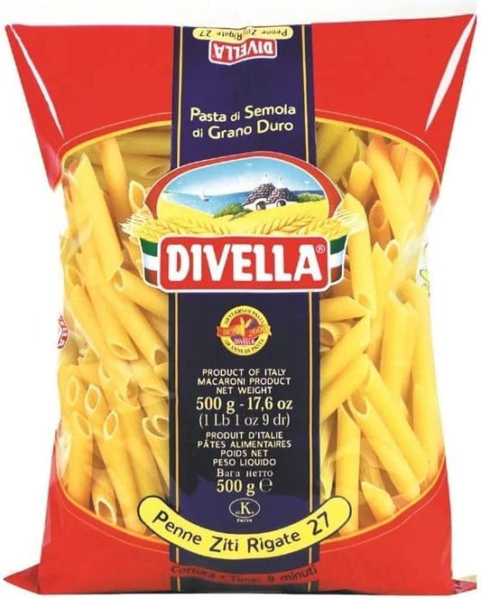 DIVELLA PASTA DI SEMOLA DI GRANO DURO PENNE ZITI RIGATE 27 24X500 GR