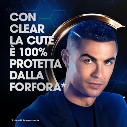 Clear Shampoo Anticaduta, Shampoo Antiforfora Uomo con Niacinamide ed Estratti di Ginseng, Shampoo Azione Rinforzante* per Capelli Fragili, Fino a 100% Protezione dalla Forfora*, Formato 225ml