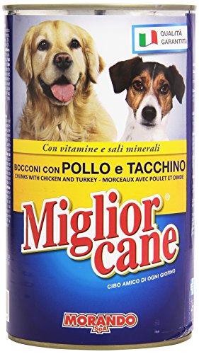 Migliorcane - Alimento completo per cani, Bocconi con Pollo e Tacchino - 12 pezzi da 1250 g [15 kg]