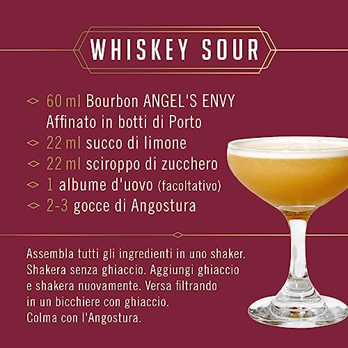ANGEL’S ENVY Kentucky Straight Bourbon Whisky, 43,3% Vol., 70 cl / 700 ml, affinato in botti di Porto, Note di vaniglia e noci tostate