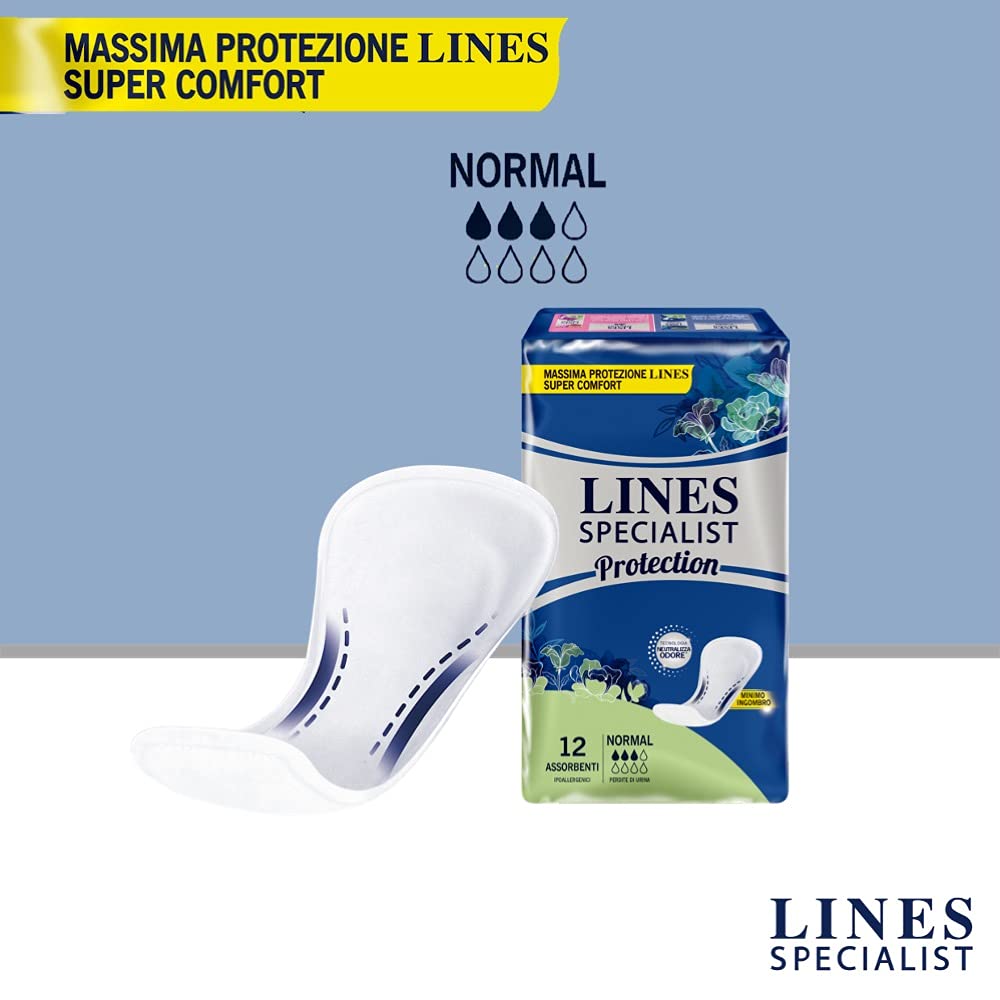 Lines Specialist Lines Specialist Protection Normal Assorbenti Per Incontinenza Leggera, Confezione Da 12 Assorbenti, 1 x 210 g