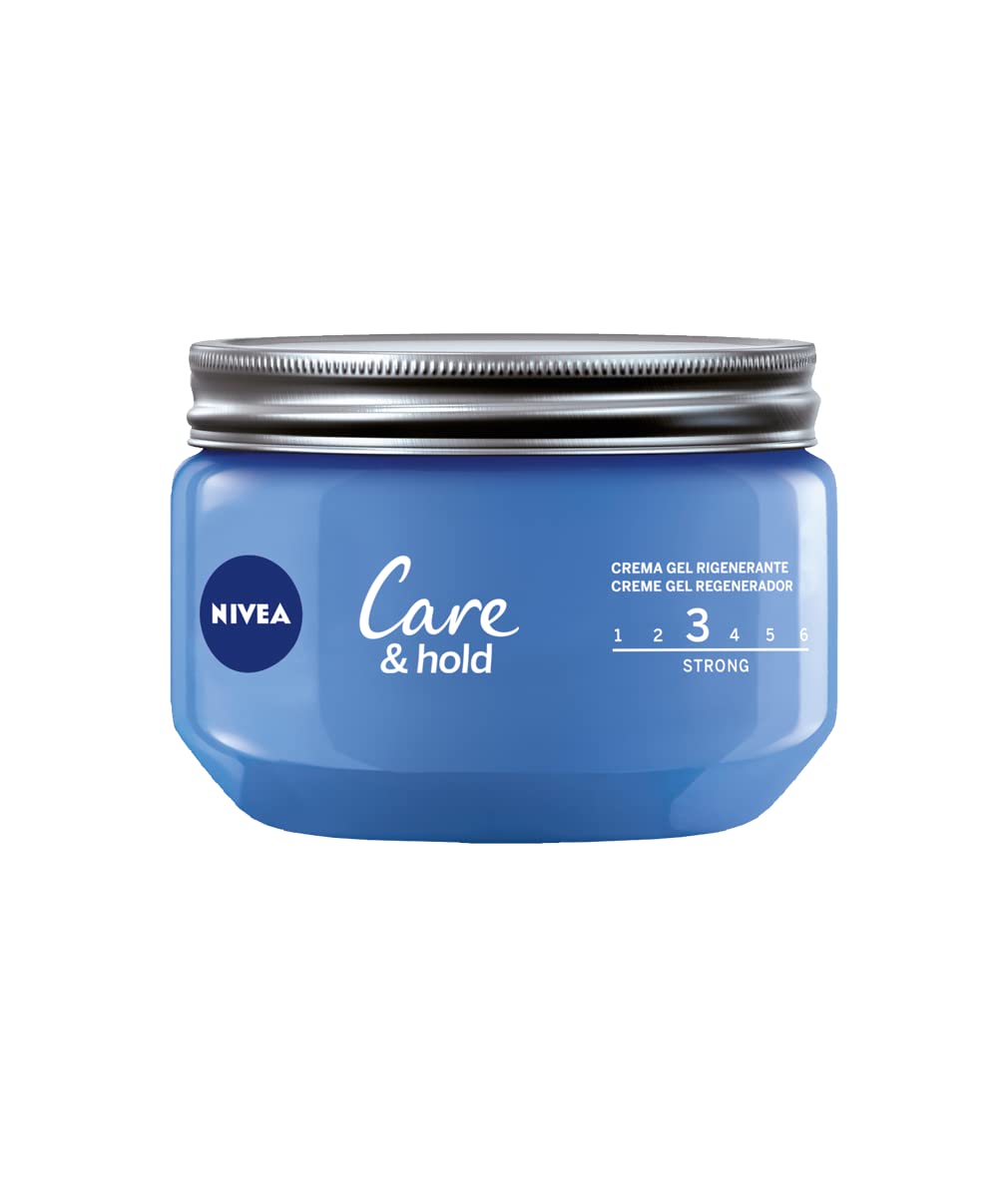 NIVEA Care & Hold Creme Gel, Styling Gel in 2 Confezioni da 150 ml, Gel per Capelli a Lunga Tenuta Anti-Crespo, Crema Capelli Corti e Medio-Lunghi con Vitamina B3