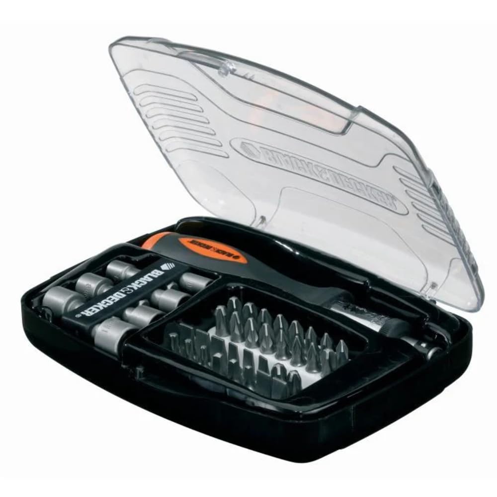 BLACK & DECKER - Set cacciavite a cricchetto, A7062,Set 40 pezzi