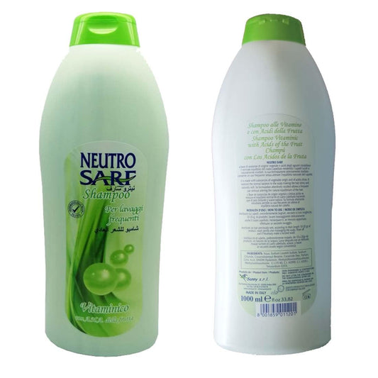 Neutro Sarf Shampoo Lavaggi Frequenti Delicato 1 Lt, Vitaminico Con A.H.A della Frutta, Uso Quotidiano