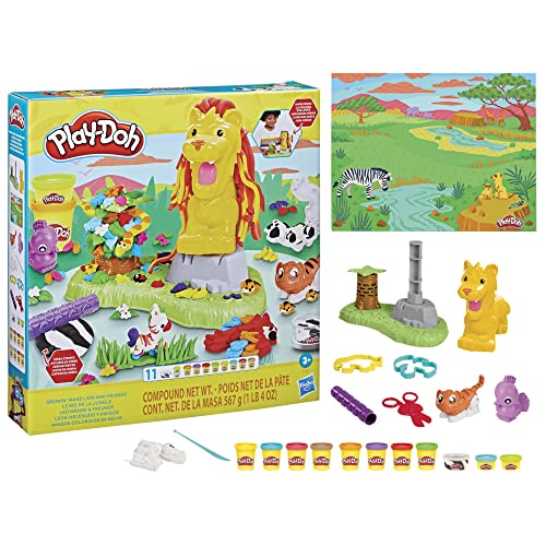 Play-Doh Leo Criniera & Friends - Set da gioco con tema animale, per ragazzi e ragazze, giocattolo per bambini