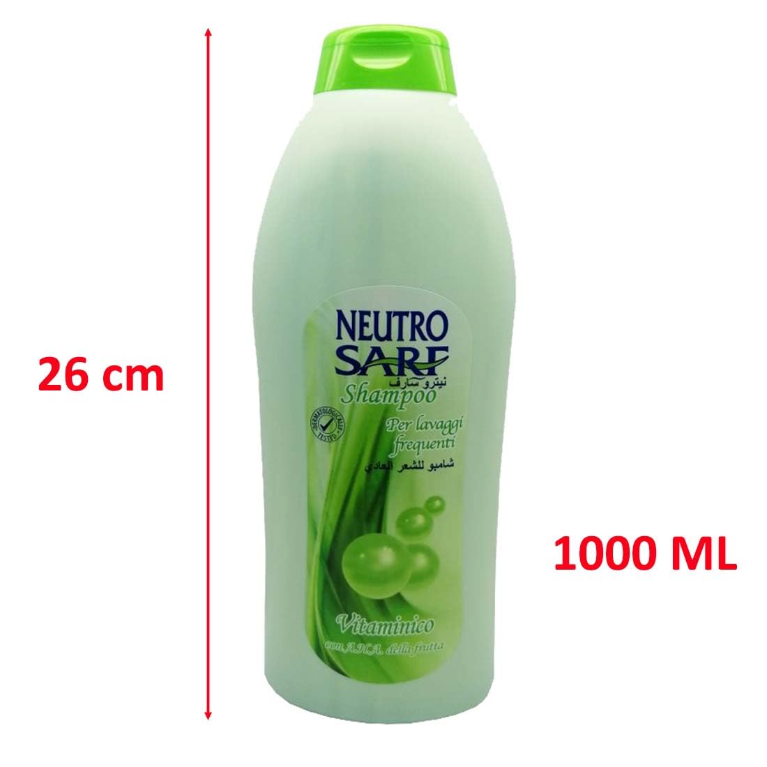 Neutro Sarf Shampoo Lavaggi Frequenti Delicato 1 Lt, Vitaminico Con A.H.A della Frutta, Uso Quotidiano