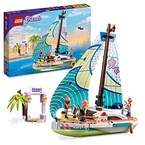 LEGO 41716 Friends L’Avventura in Barca a Vela di Stephanie, Set di Costruzioni con Imbarcazione Giocattolo, Giochi per Bambini e Bambine, Idee Regalo