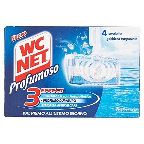 Wc Net 3Effect Detergente per Wc, Ocean Fresh - 4 Tavolette da 34 g, Totale: 136 g