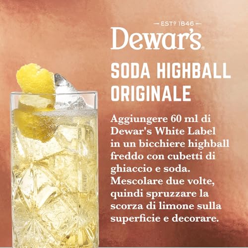 Dewars White Label Blended Scotch Whisky, 40% ABV, 70cl / 700ml, Rifinito in Botti di Rovere Selezionate