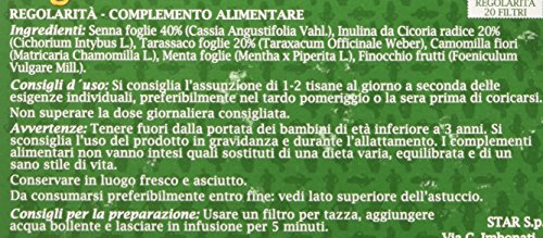 Sognid'Oro - Regolaritã , Tisana Con Inulina - 3 confezioni da 20 filtri [60 filtri]
